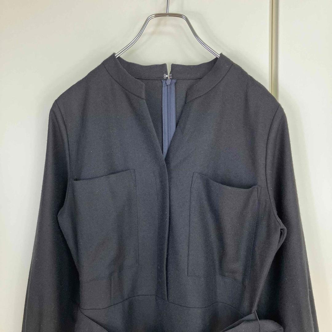 アルアバイル ジョーゼットスラシュネックワンピース ブラック サイズ2