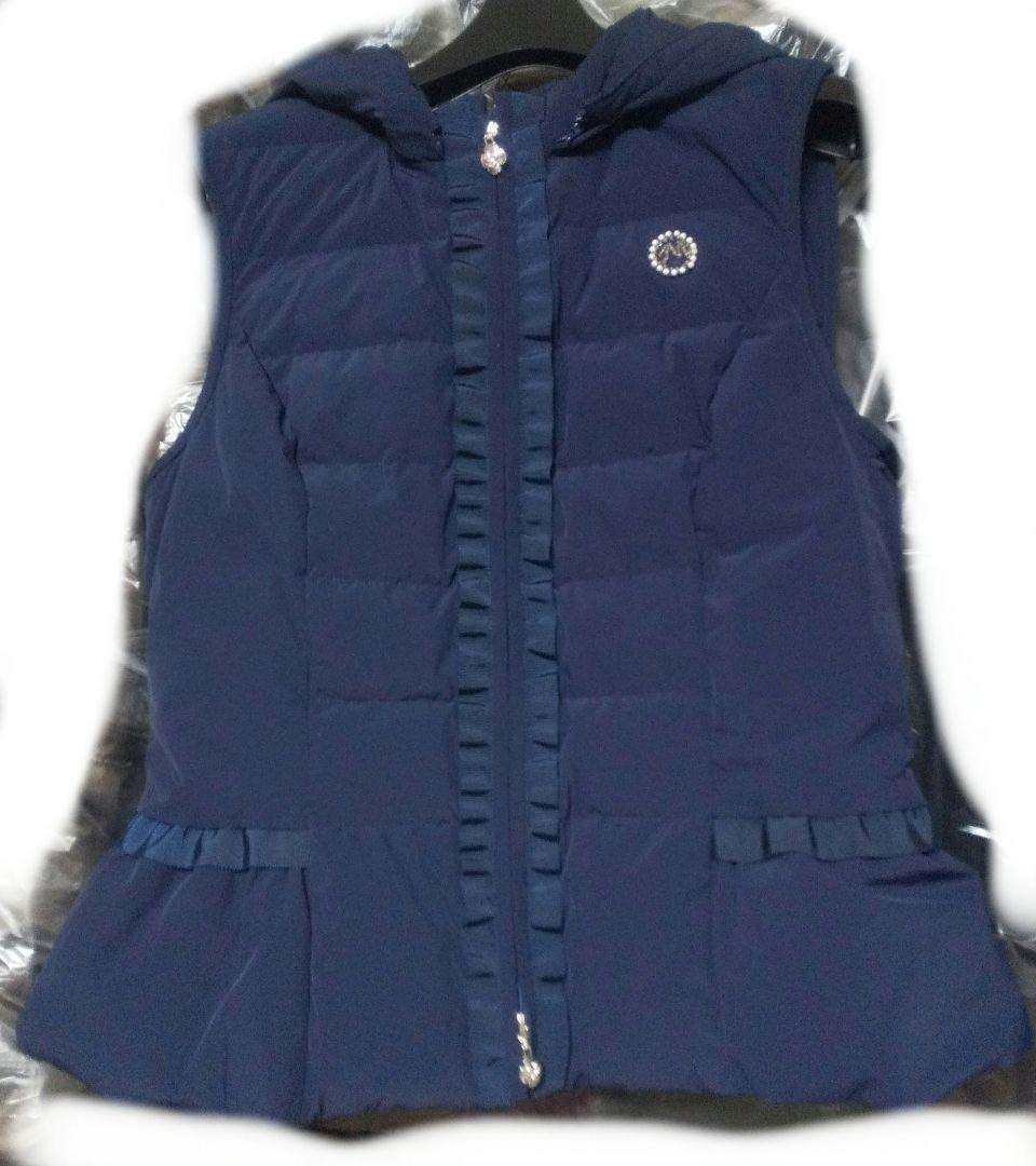 エムズグレイシー 可愛いフリルつきダウンベスト フードつき