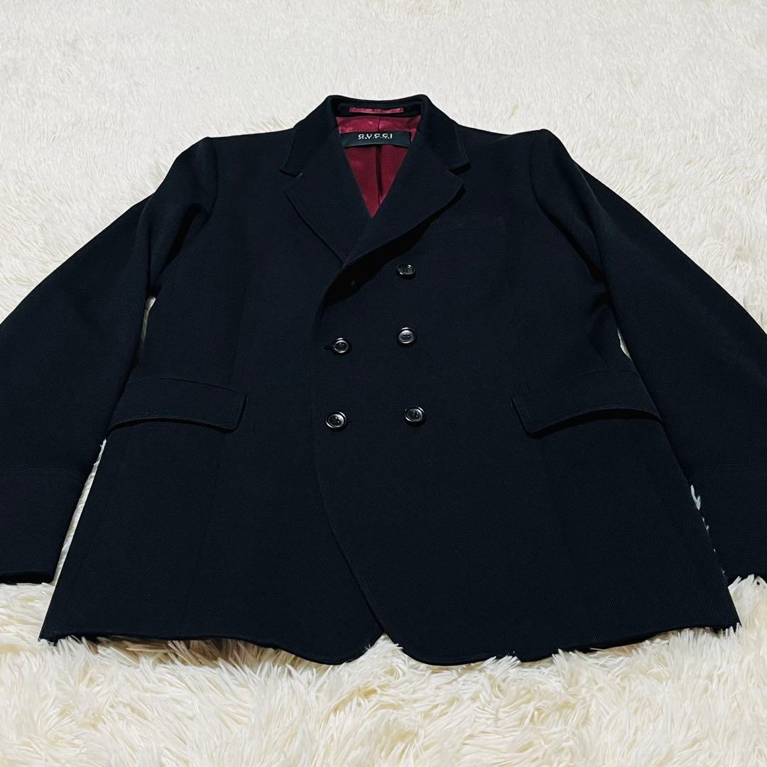 GUCCI グッチ テーラードジャケット ダブルボタン ウール ブラック