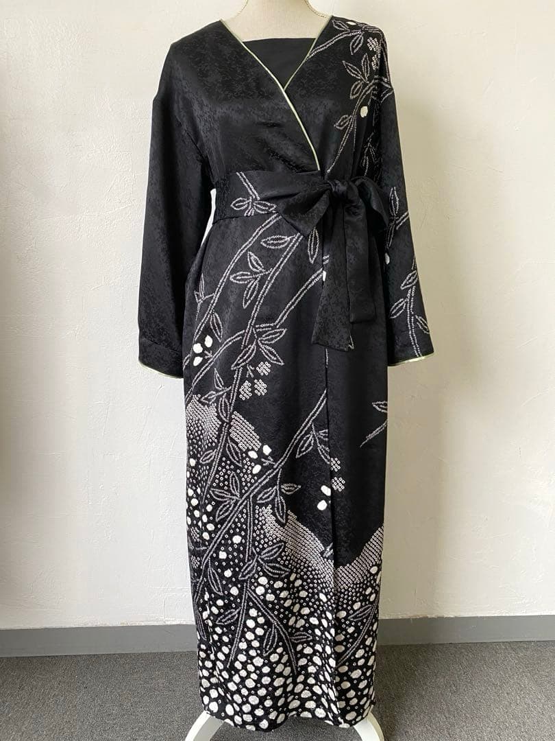 3257 着物　リメイク　羽織ワンピース型