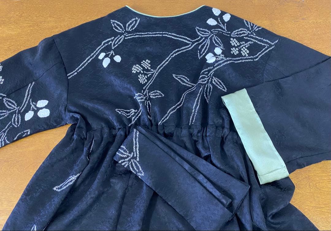 3257 着物　リメイク　羽織ワンピース型