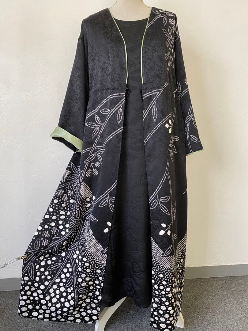 3257 着物　リメイク　羽織ワンピース型