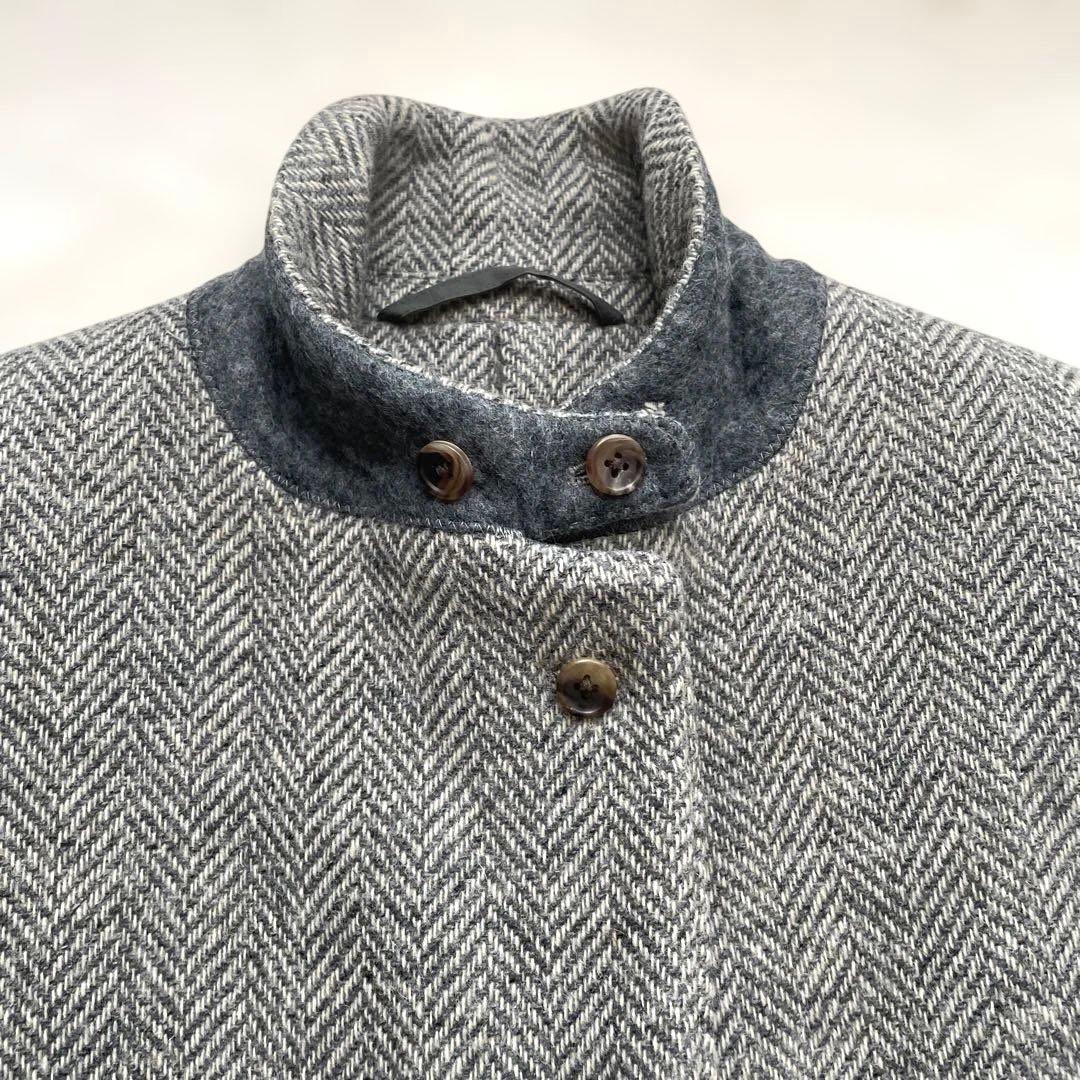 美品 マーガレットハウエル チェスターコート ヘリンボーン　チェック　ロング丈