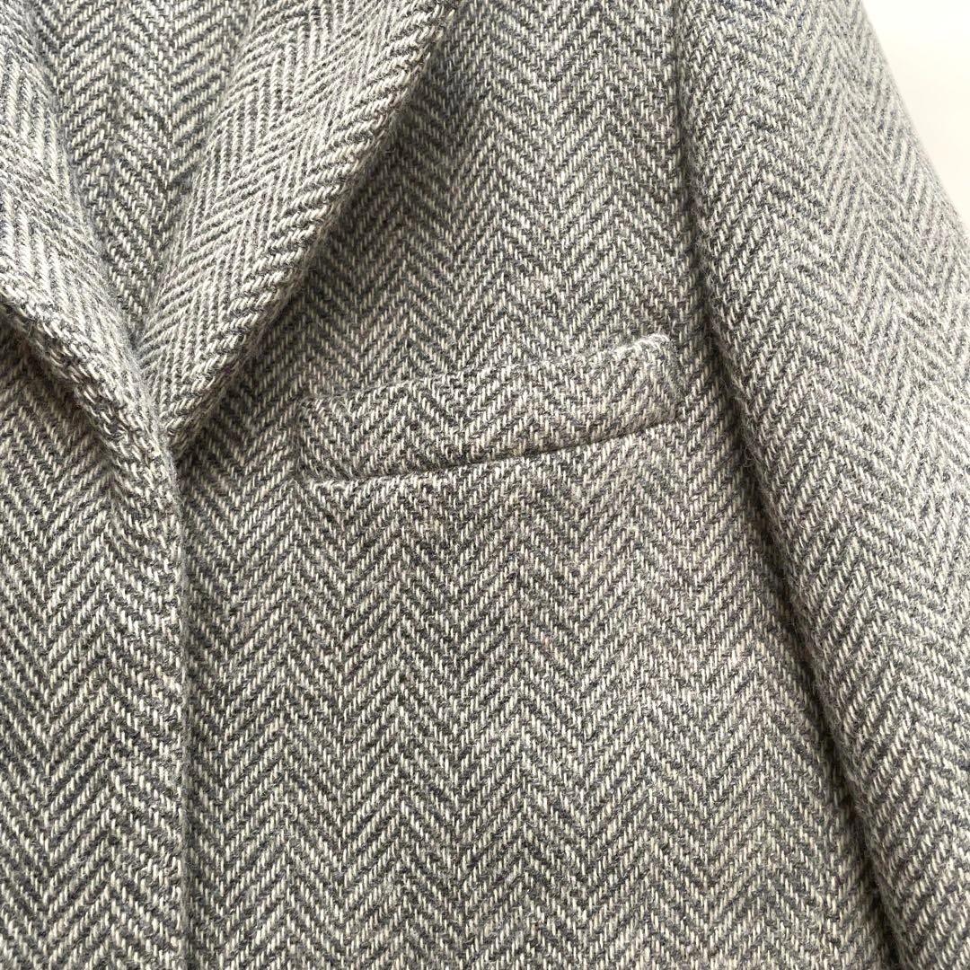 美品 マーガレットハウエル チェスターコート ヘリンボーン　チェック　ロング丈
