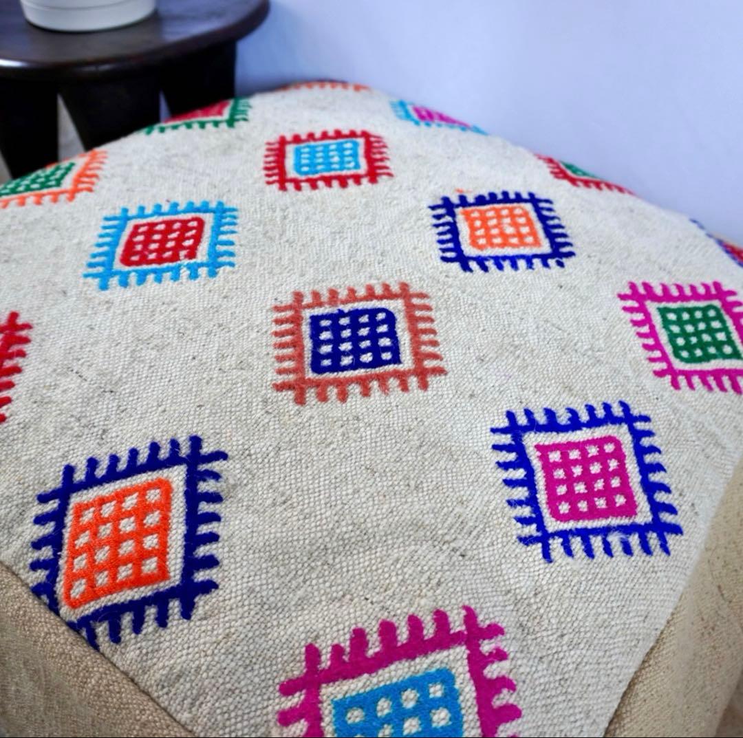 トルコ直輸入　オールドキリムプフ　ヴィンテージラグ　クッションカバー