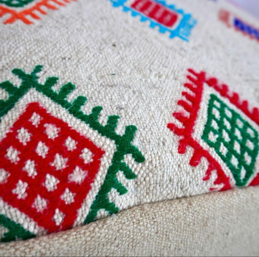 トルコ直輸入　オールドキリムプフ　ヴィンテージラグ　クッションカバー