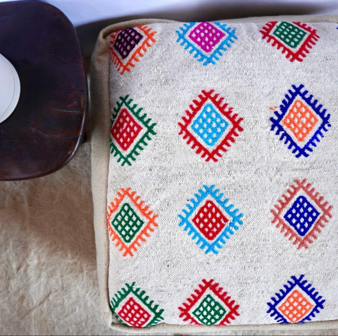 トルコ直輸入　オールドキリムプフ　ヴィンテージラグ　クッションカバー