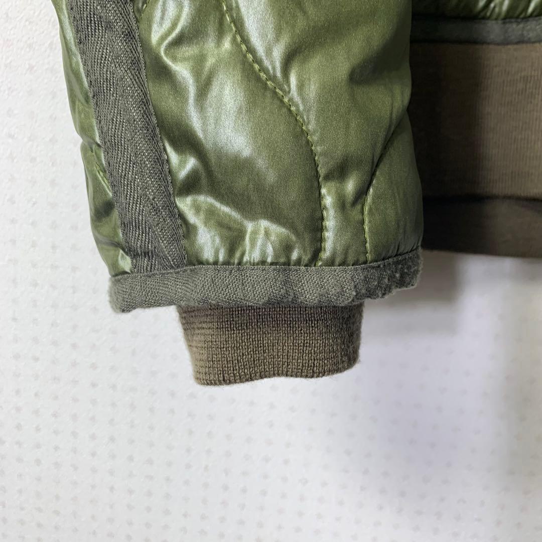 avirex キルティングフライトジャケット L カーキ 中綿 ボア ジップ