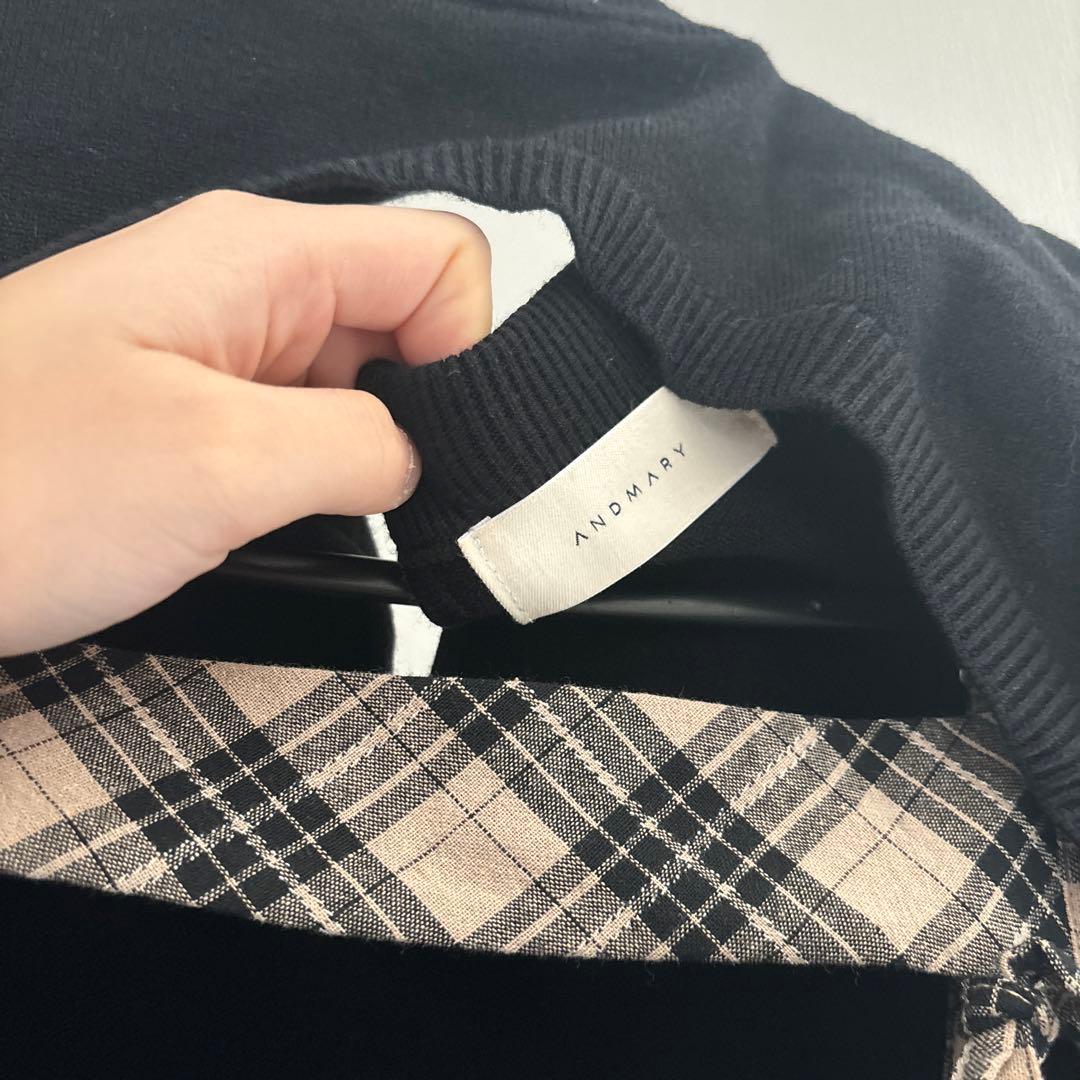 andmary Nadia check long dress アンドマリー