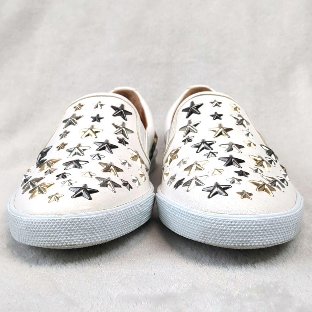 JIMMY CHOO ジミーチュウ スニーカー スタッズ レザー ホワイト 37