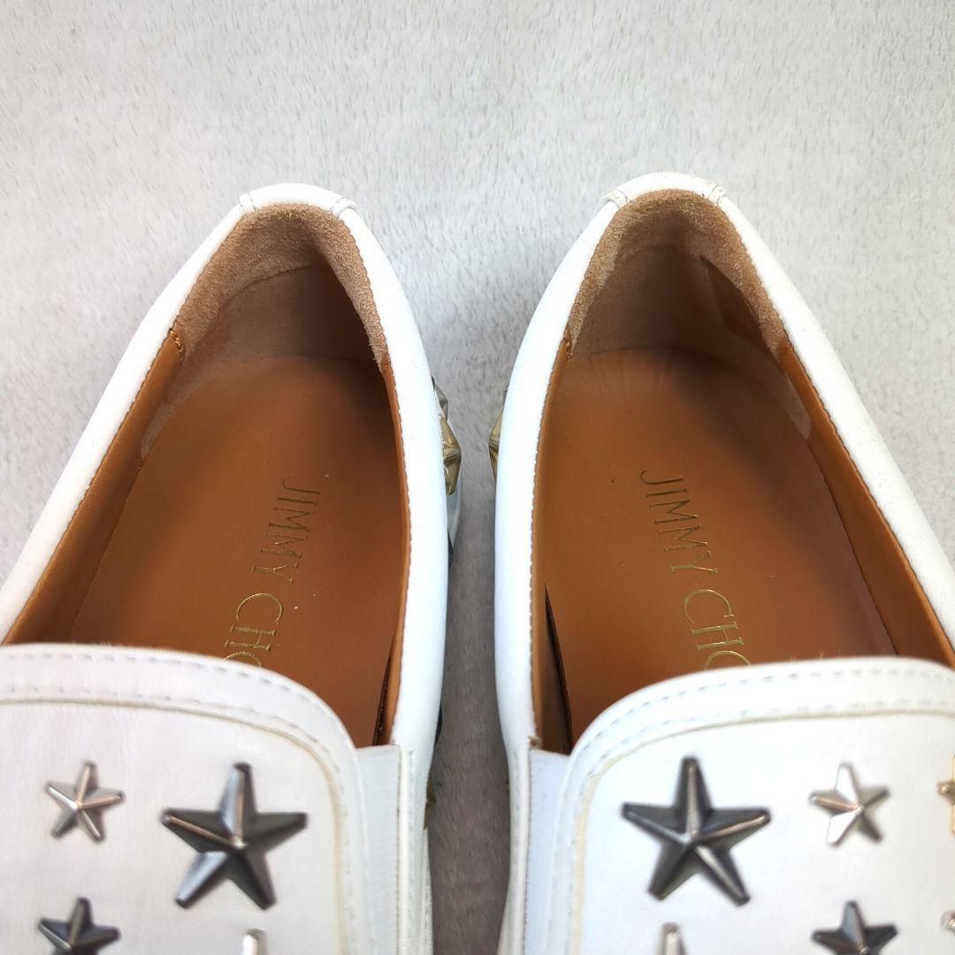 JIMMY CHOO ジミーチュウ スニーカー スタッズ レザー ホワイト 37