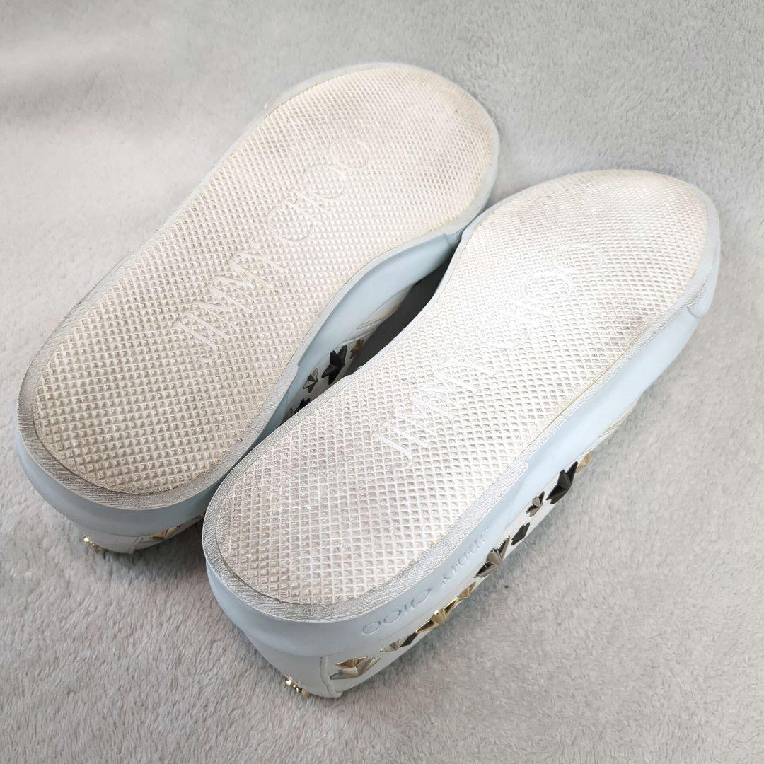 JIMMY CHOO ジミーチュウ スニーカー スタッズ レザー ホワイト 37