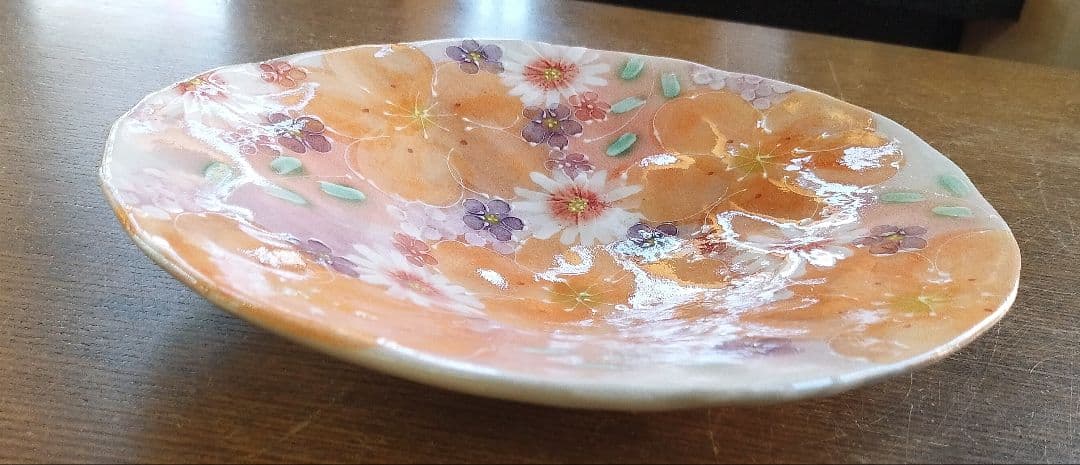 【新品・未使用】工房ゆずりは　紅彩京花　パスタ皿　カレー皿　陶器　食器　料理