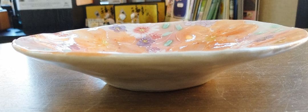 【新品・未使用】工房ゆずりは　紅彩京花　パスタ皿　カレー皿　陶器　食器　料理