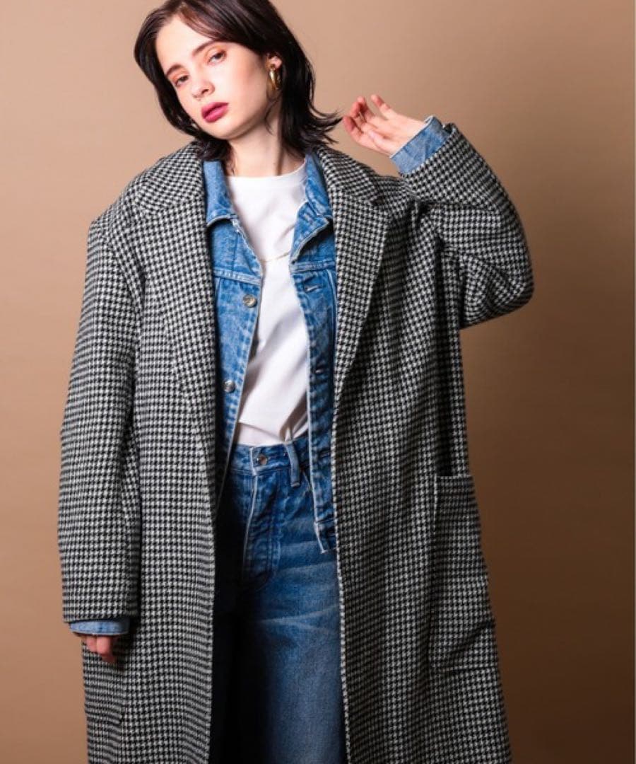 フランクリンアンドマーシャル　ハリスツイードオーバーコート　男女兼用ユニセックス