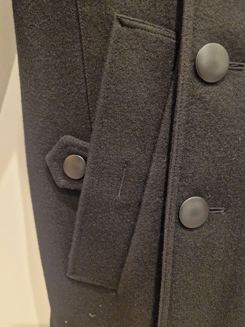 [超美品] YSL イヴ・サンローラン 濃紺 ウール ピーコート