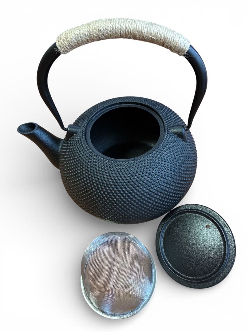 南部鉄器 鉄瓶 1800ml茶こし付き 鋳鉄ケトル直火IH対応鉄分補給新品未使用