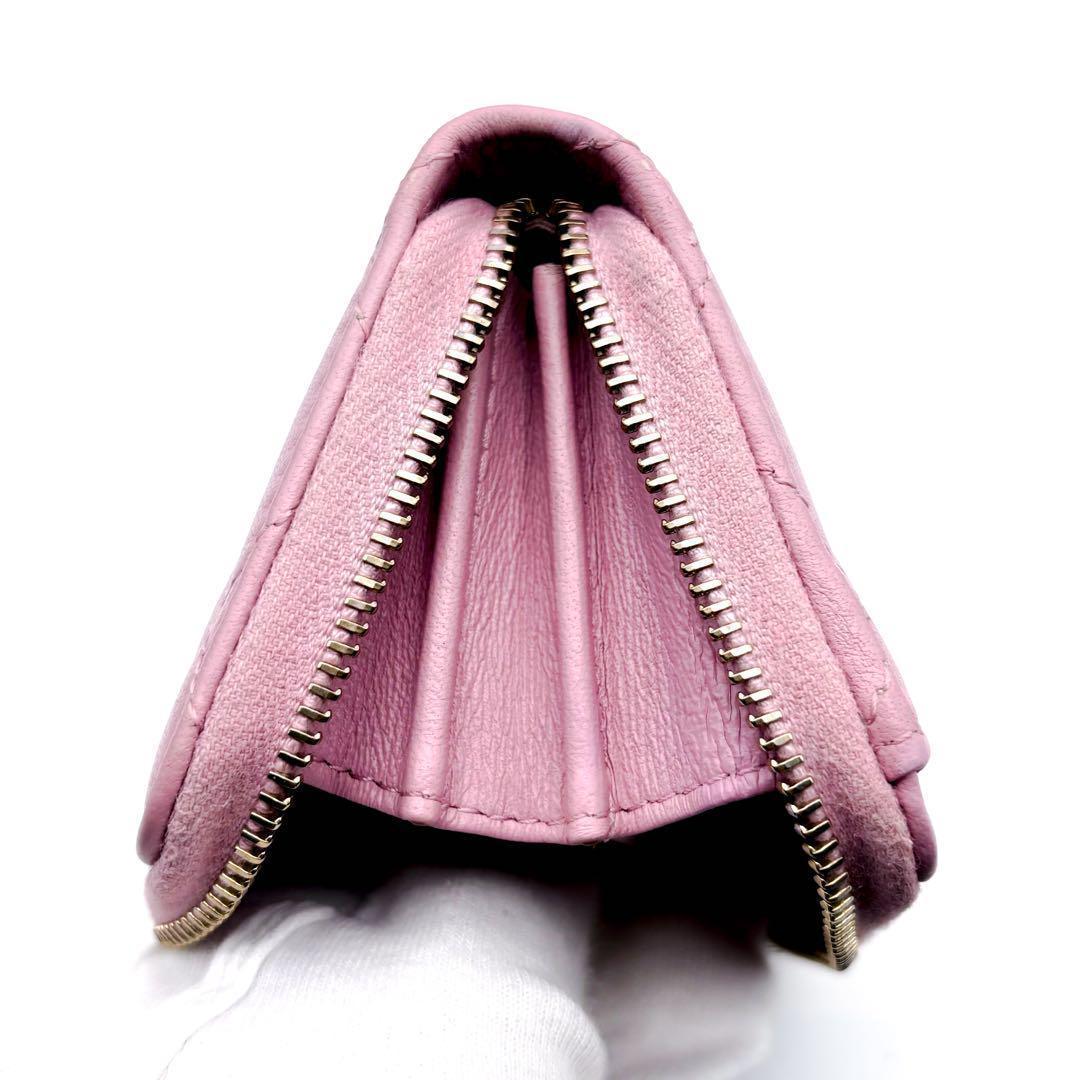 【極美品✨】シャネル 財布 パース マトラッセ ラウンドジップ