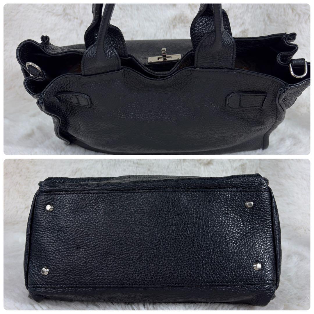 【りょう様用】銀座かねまつ 本革レザー 2WAY ショルダーバッグ ブラック