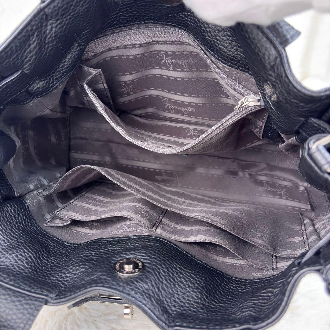 【りょう様用】銀座かねまつ 本革レザー 2WAY ショルダーバッグ ブラック