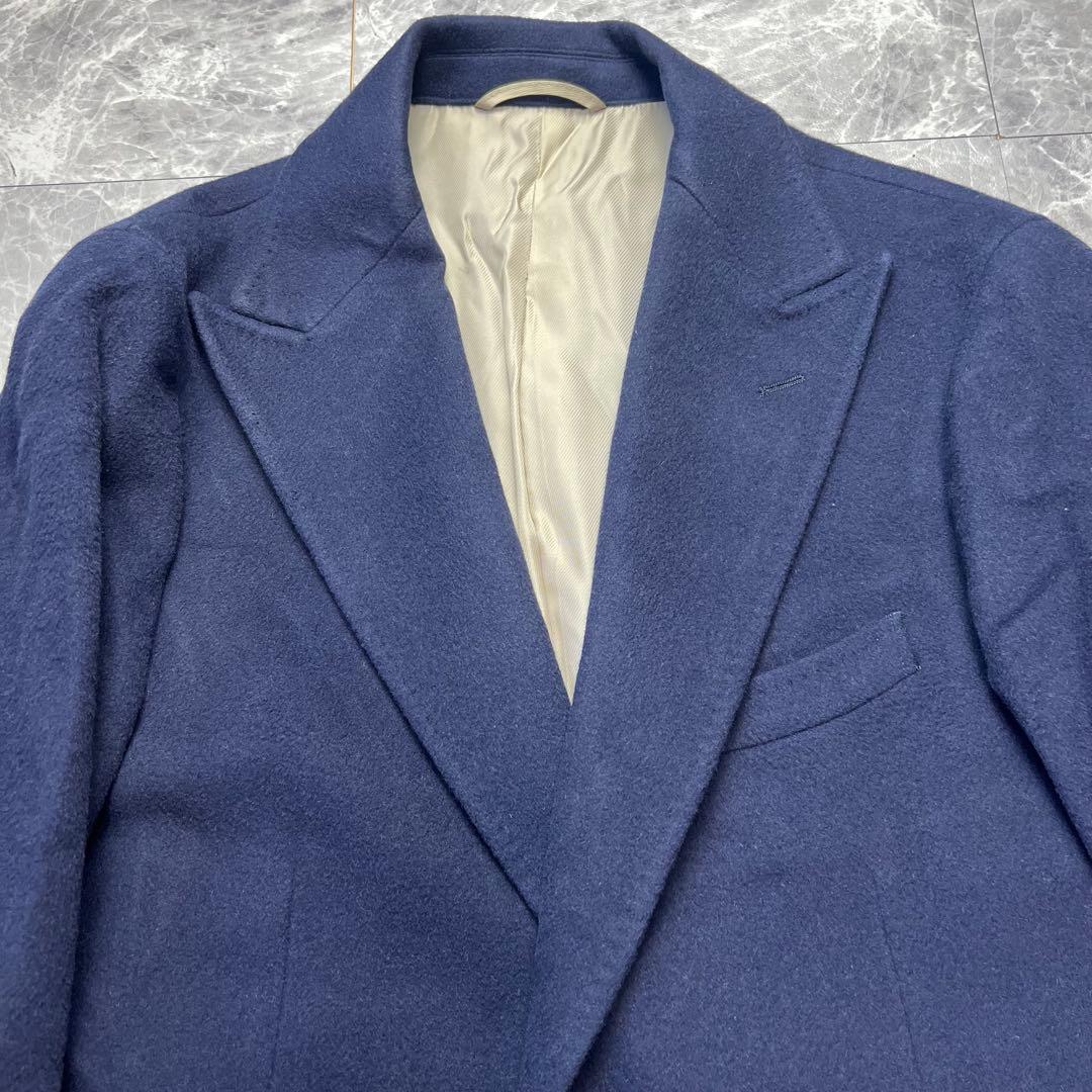 美品　キャメル100% ユニバーサルランゲージ　チェスターコート ロング　XL