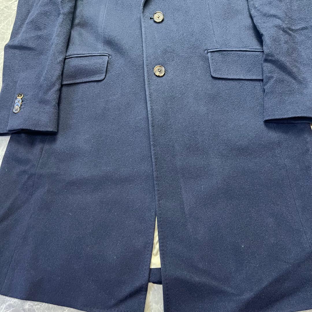 美品　キャメル100% ユニバーサルランゲージ　チェスターコート ロング　XL