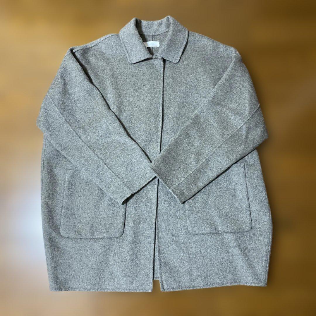 かぐれ グレー ウールステンカラーコート