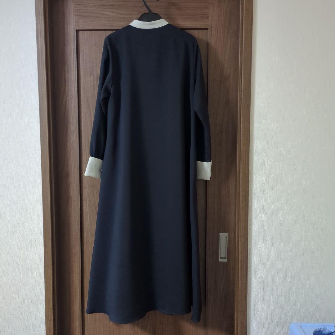 ネイビー 　 カフス付きワンピース