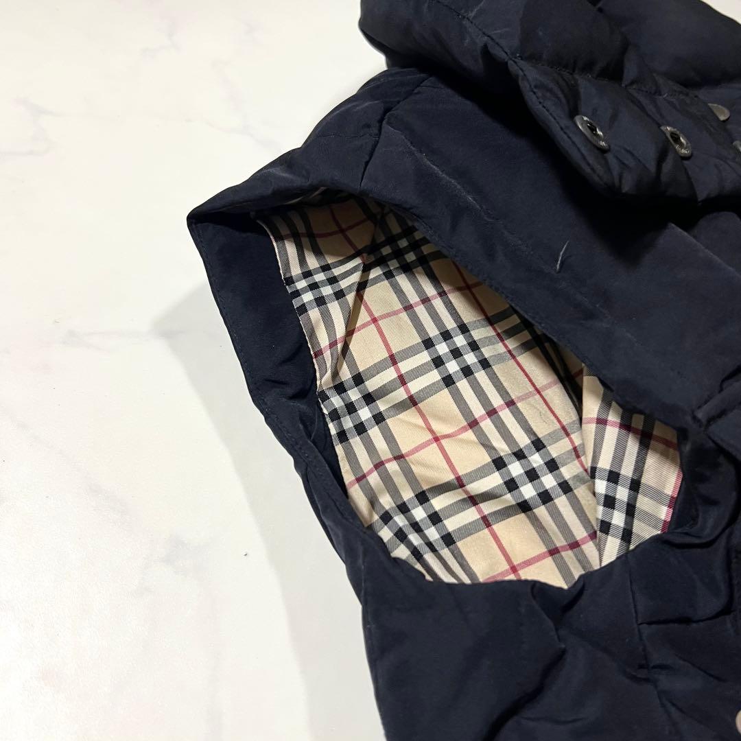 バーバリーロンドン ダウンベスト ノバチェック ブラック 黒 38 M