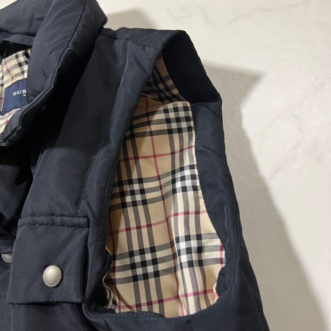 バーバリーロンドン ダウンベスト ノバチェック ブラック 黒 38 M