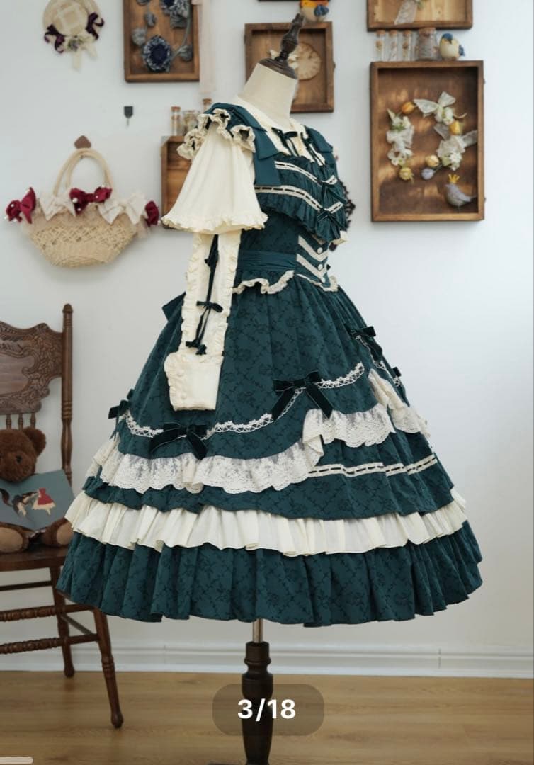 【星箱works 】西洋人形魔法シリーズジャンバースカート（ダークグリーン）