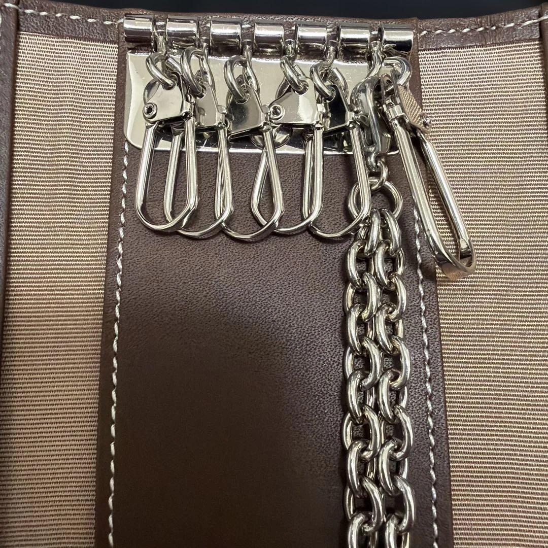 【新品未使用】Burberry ピンク チェック柄 6連キーケース