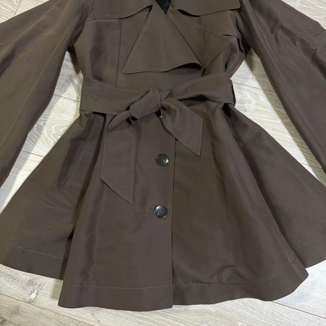 VIKTOR & ROLF ブラウン トレンチコート シルク絹 バルーン フレア