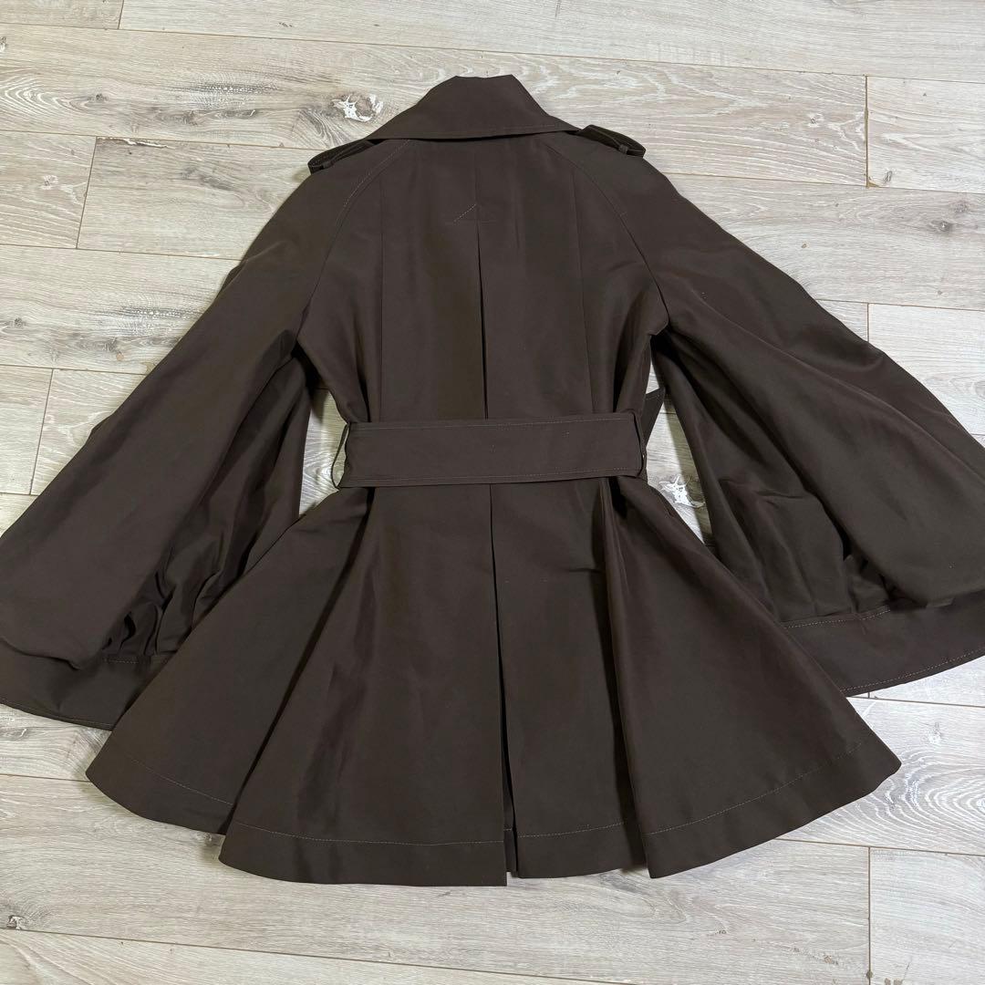 VIKTOR & ROLF ブラウン トレンチコート シルク絹 バルーン フレア