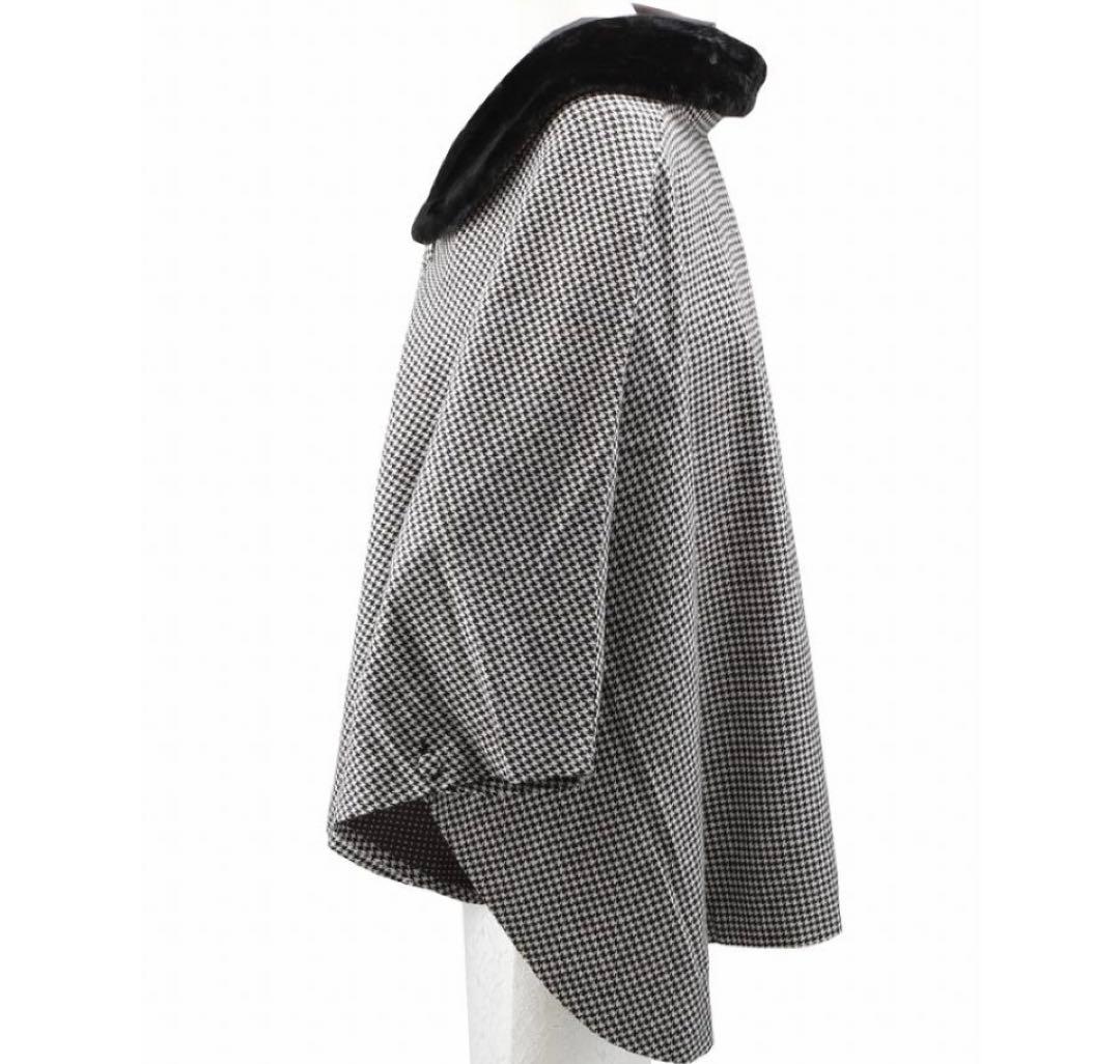 ヒロミチナカノ ファー　ケープ　コート　ポンチョ　着物　千鳥　ドット　オシャレ