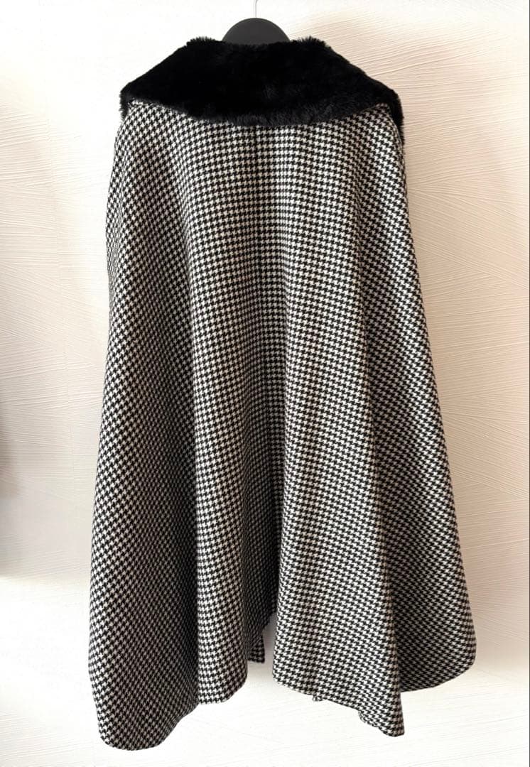 ヒロミチナカノ ファー　ケープ　コート　ポンチョ　着物　千鳥　ドット　オシャレ