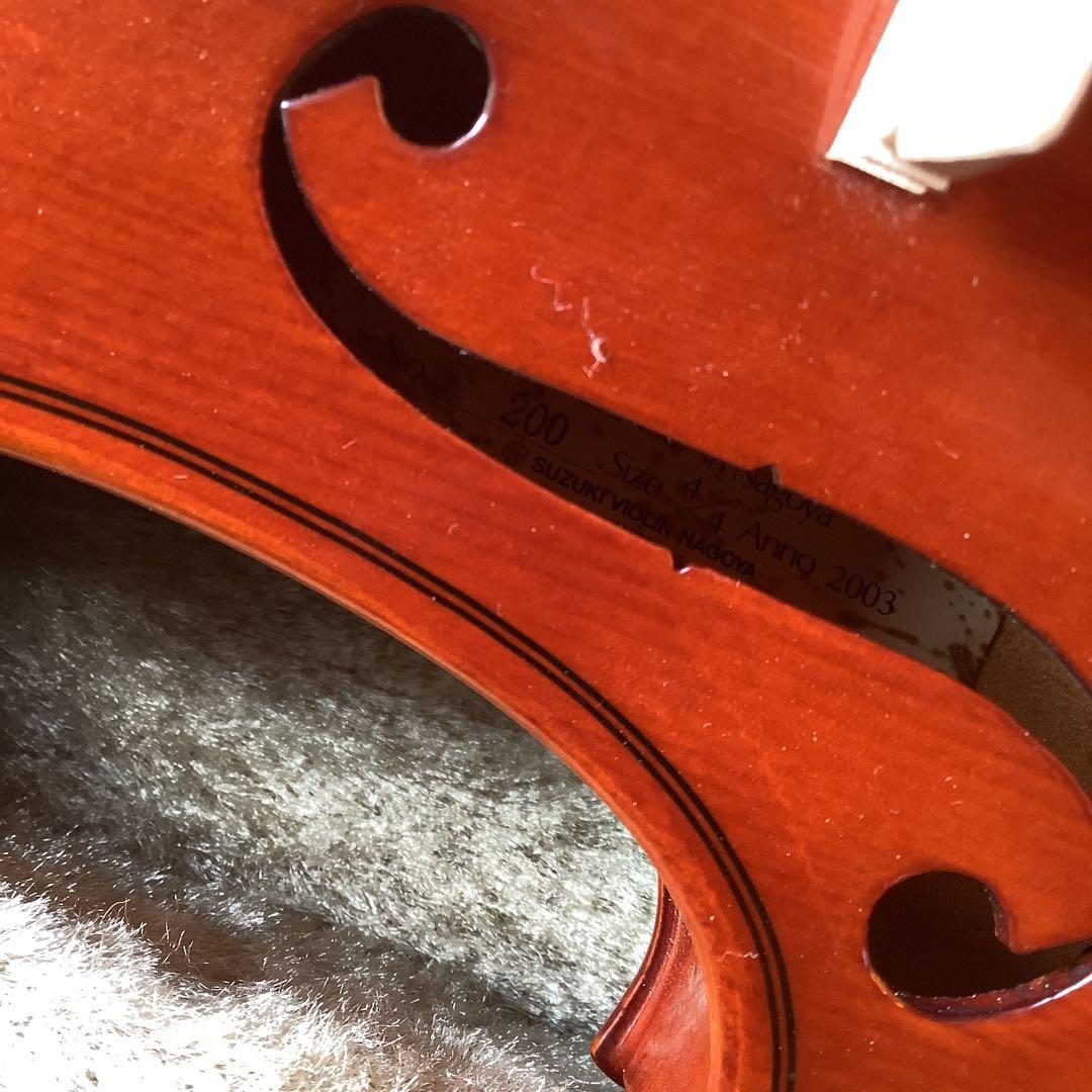 鈴木バイオリン 4/4 No200 ケース 2003 弦張替え済　弓なし