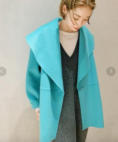 美品　プラージュ ハミルトンワイドカラーショートコート 22AW 定価5.8万