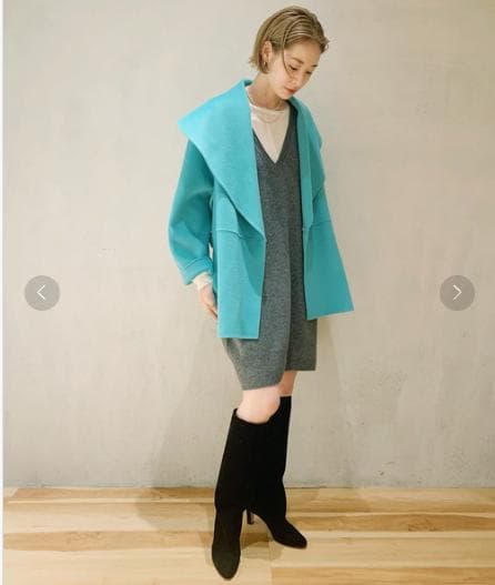 美品　プラージュ ハミルトンワイドカラーショートコート 22AW 定価5.8万