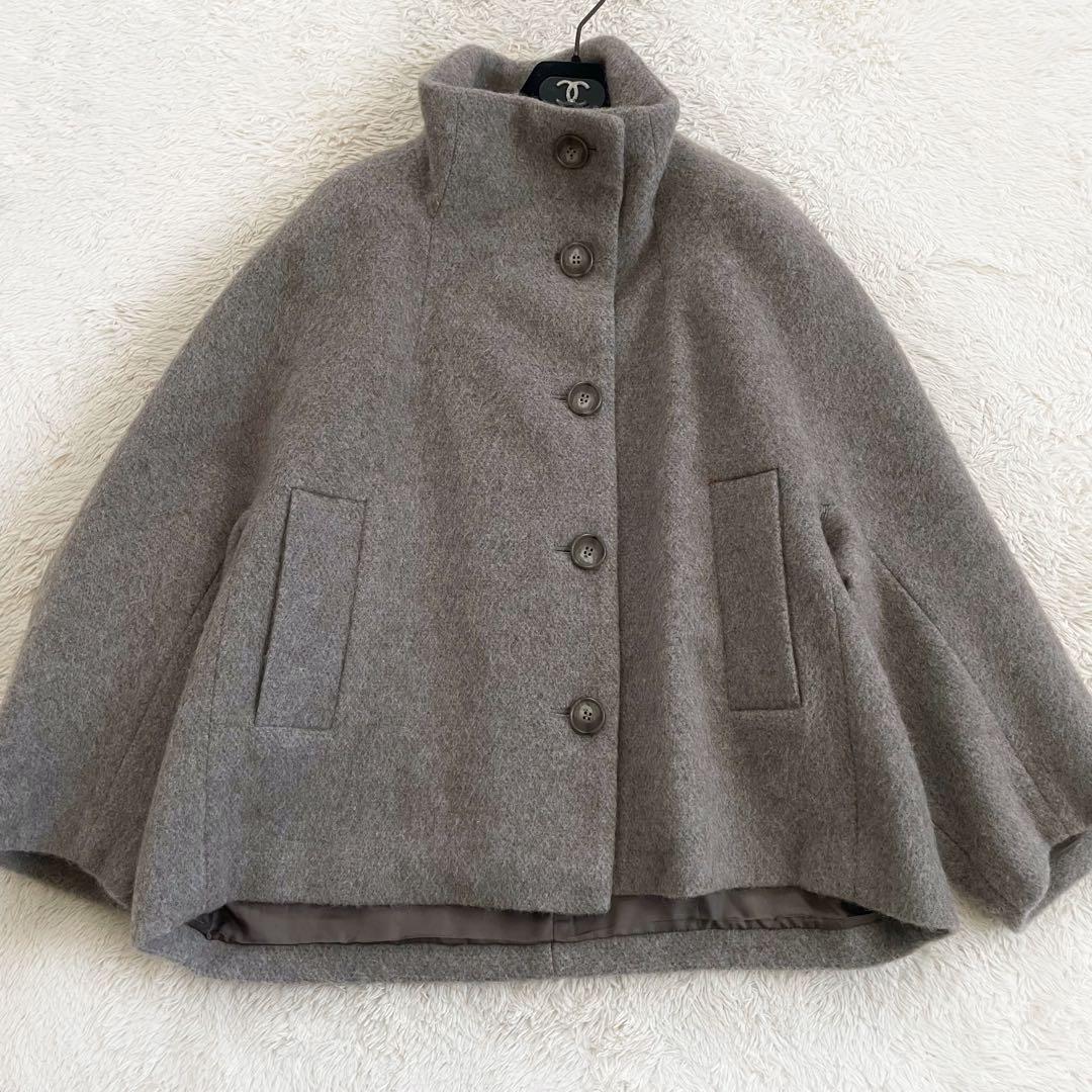 極美品　23AW ルーニィ　スタンドカラードルマンコート ショートコートポンチョ