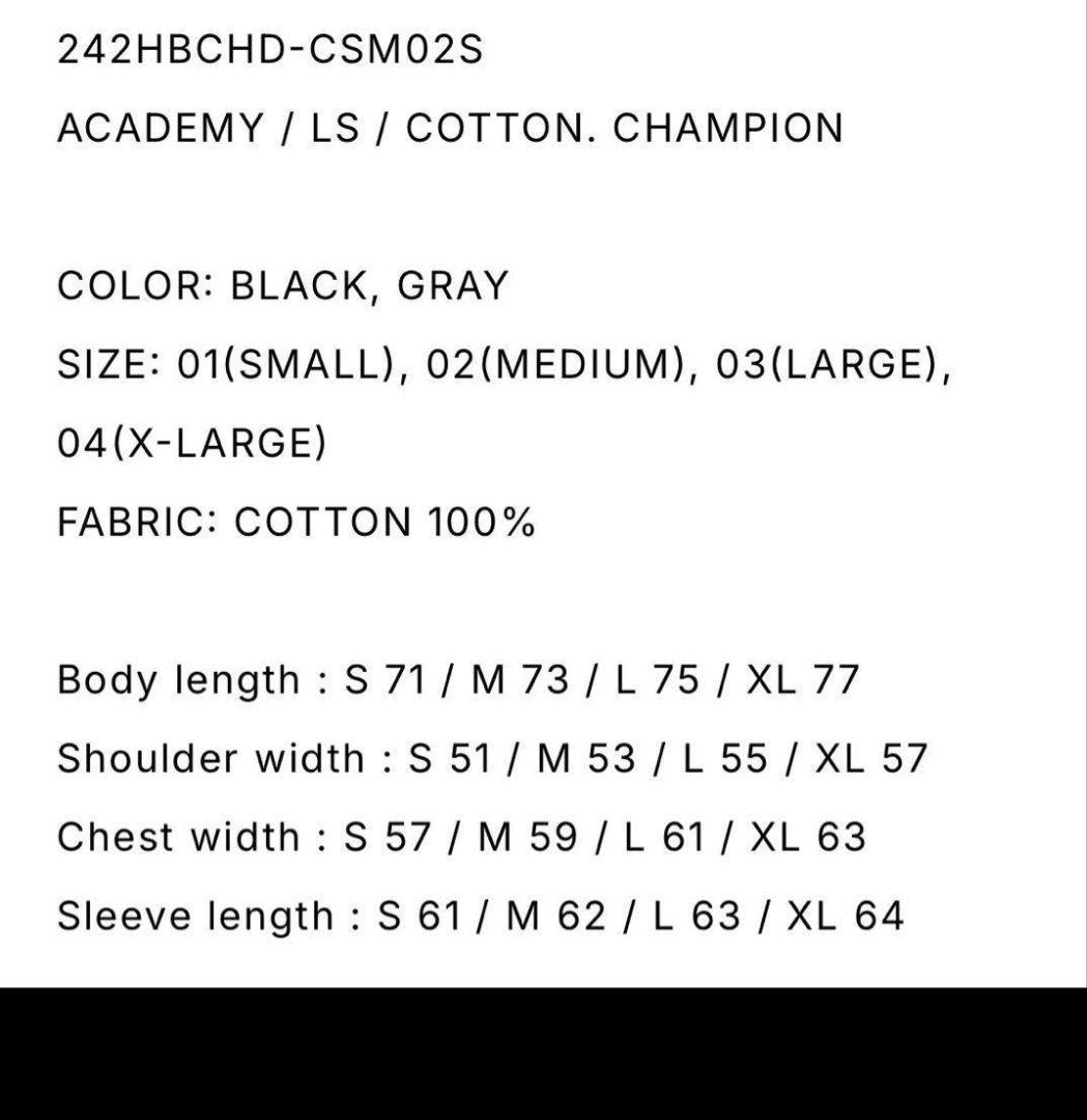 WTAPS Champion Academy LS Tシャツ GRAY S