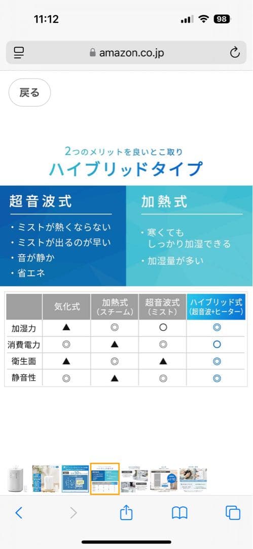 アイリスオーヤマ 未使用 上給水ハイブリッド加湿器 UHK-500-Wホワイト