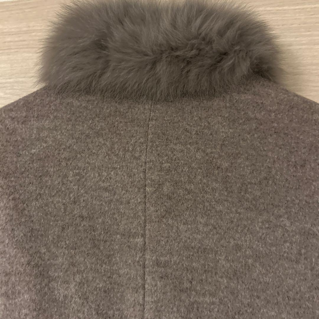 未使用品　LA MODE ラモード　ポンチョ　マント　リアルファー　大きいサイズ