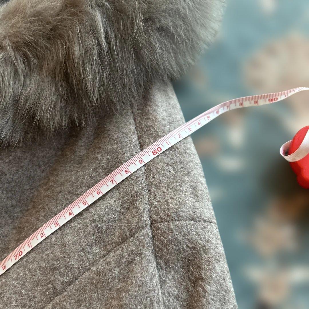 未使用品　LA MODE ラモード　ポンチョ　マント　リアルファー　大きいサイズ