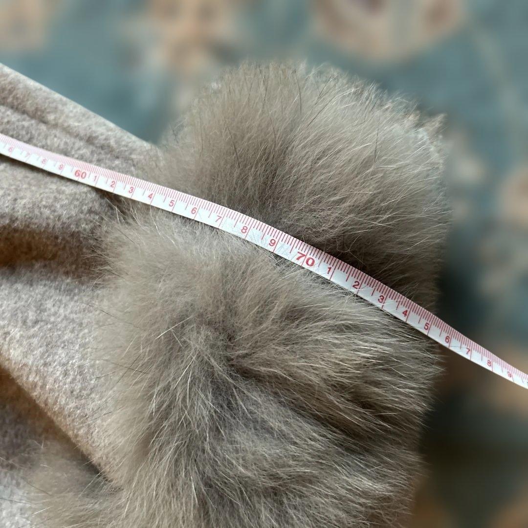 未使用品　LA MODE ラモード　ポンチョ　マント　リアルファー　大きいサイズ