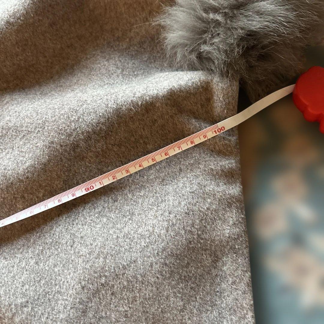 未使用品　LA MODE ラモード　ポンチョ　マント　リアルファー　大きいサイズ