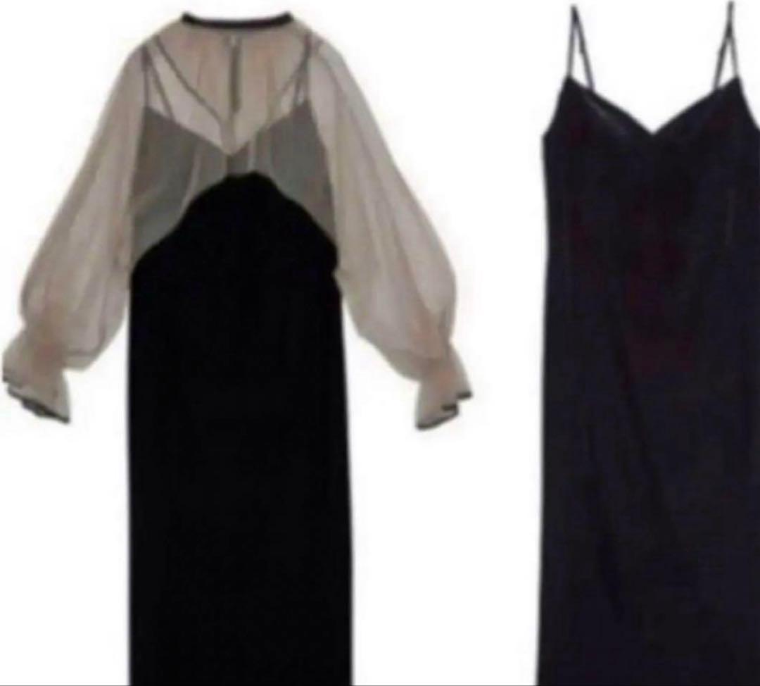 アメリビンテージ　MANY WAY AIRY VEIL DRESS M ベロア