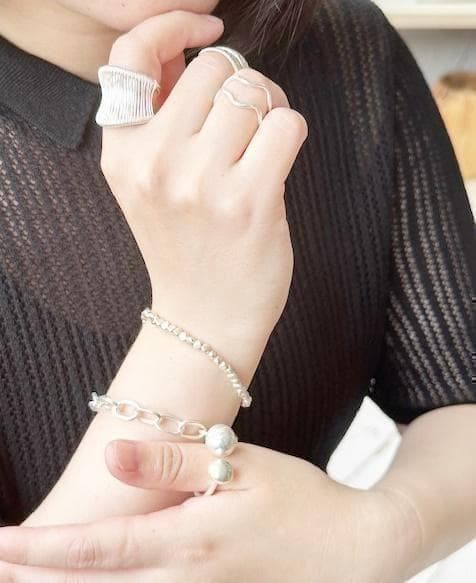 シルバーバングル カレンシルバー ハンドメイド タイシルバー 純銀 #32