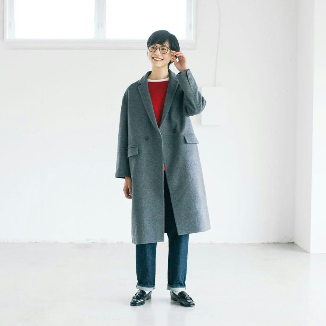 北欧、暮らしの道具店 3WAYアレンジ襟のかろやか チェスターウールコート