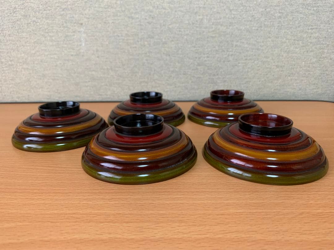 独楽塗 こま塗り 漆器 お椀 蓋付き 4個セット